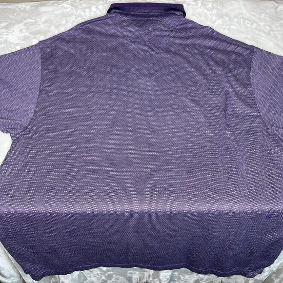Jos. A. Bank Leadbetter Golf Men's Purple Argyle Short Sleeve Polo Shirt 2XLT - Picture 4 of 9